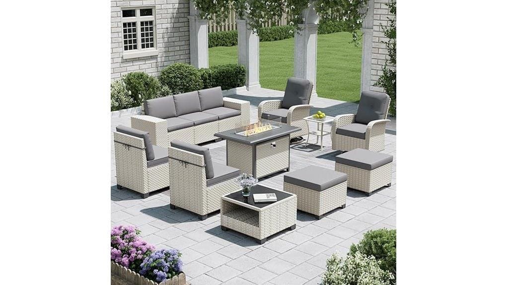 12 piece patio set with firepit
