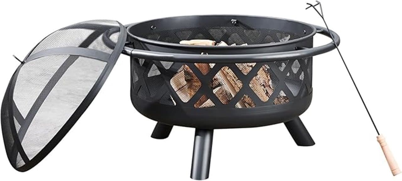 round steel outdoor firepit